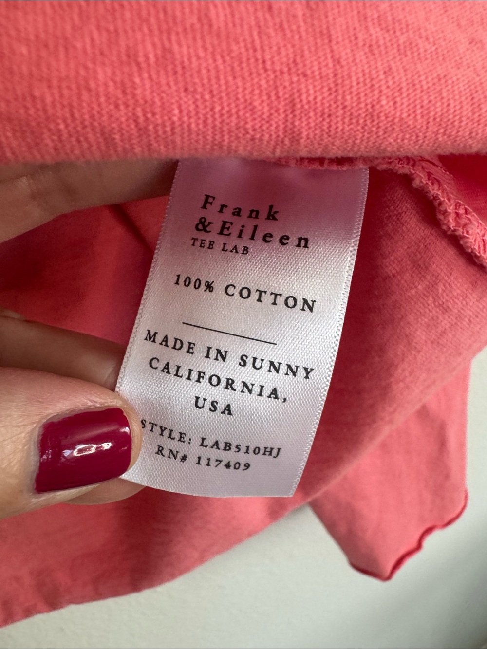 Frank & Eileen Patrick Popover Henley Pink Coral Cotton Raw Hem Minimalist S - Picture 6 of 15